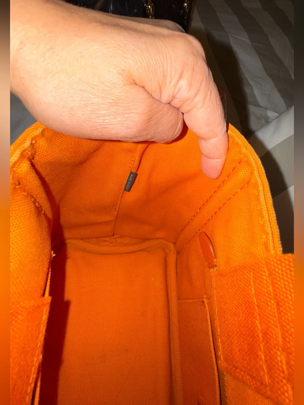 Prada Canapa Bag Orange Canvas Milano Tote